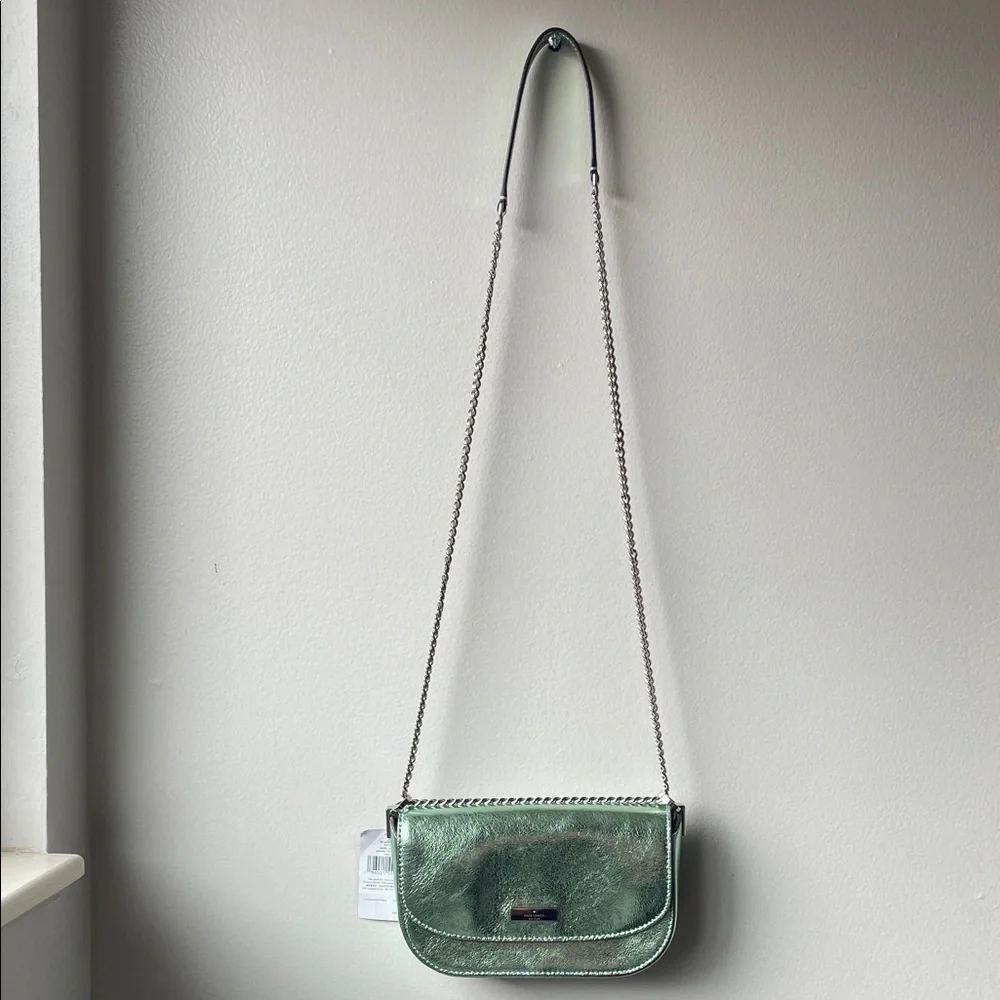 Kate Spade Metallic Seawater Green Crossbody Bag NWT